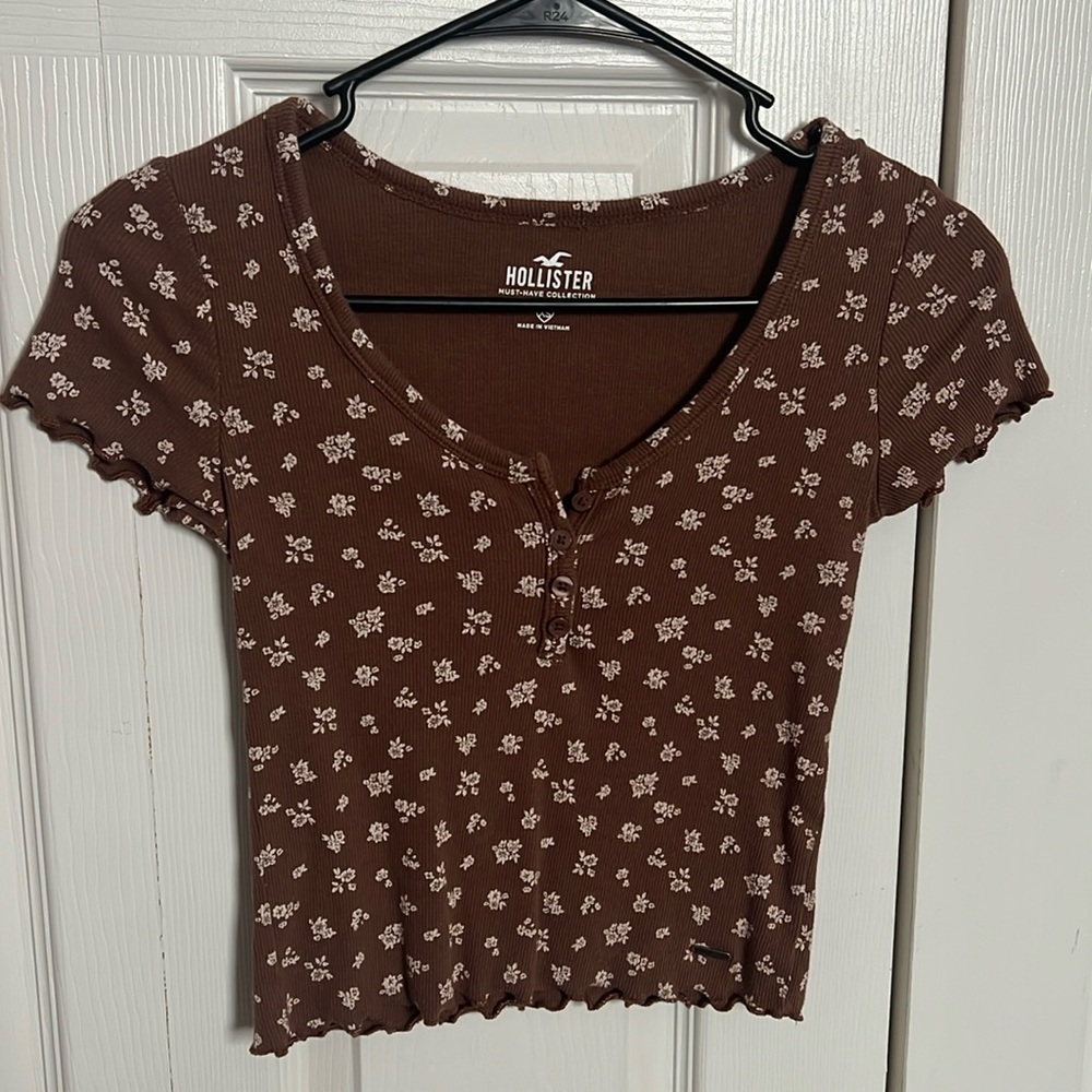 Brown Floral Top